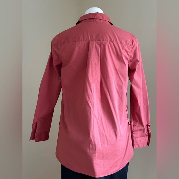 Cold water Creek Salmon Color Long Sleeves Collard Pleated Front Blouse SZ XS - Picture 4 of 11
